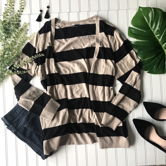 GAP Sweaters - Gap striped cardigan black cream sweater